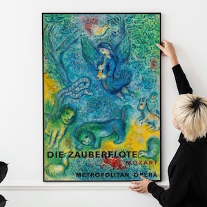 Vintage 1960s Opera Poster – Classic Mozart Print, Retro Opera Art, The Magic Flute Collectible, Historic Music Memorabilia