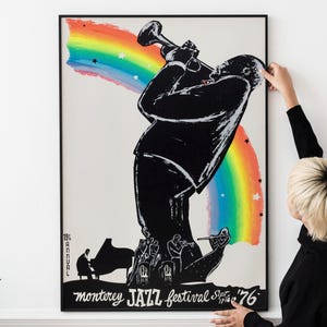 Póster de festival de jazz vintage, arte de pared de jazz clásico de los años 70, decoración de jazz retro, póster de recuerdos de jazz
