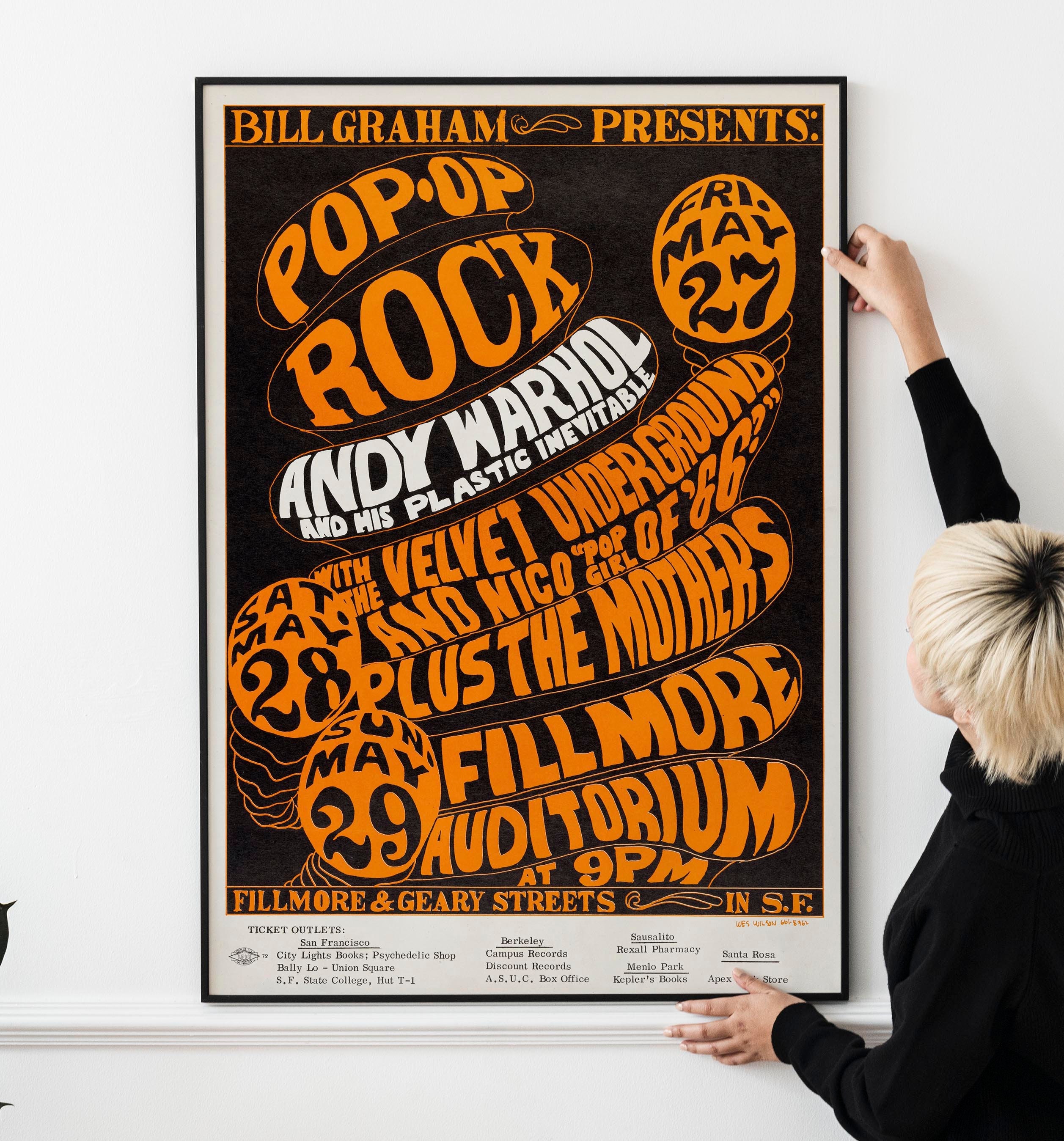 ポスター vintage 60's poster Vintage 60s Music Festival Poster Iconic Rock Band Retro