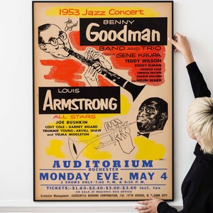 Póster vintage de jazz y blues: arte icónico de conciertos de los años 50 para pósteres de música retro, arte de pared, DESCARGA IMPRIMIBLE