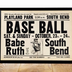 Babe Ruth 1920s Plakat Vintage New York Yankees Baseball Legende Druck