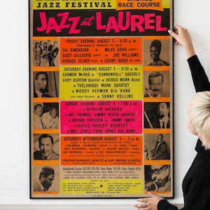 Iconic Jazz 60s Festival Concert Poster with all the Jazz Greats
