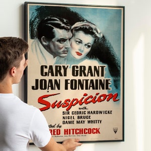 Suspicion 1941 Poster Vintage Cary Grant Movie Print Retro Film Collectible