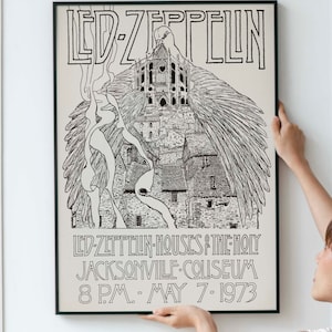 Póster de concierto de los años 60: arte de festival de rock vintage, recuerdos de música clásica, arte de pared de rock y metal