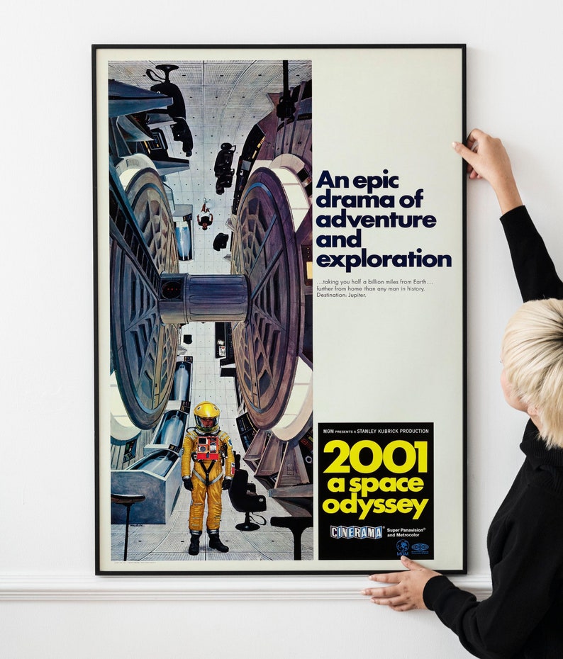 24x36 2001 A Space Odyssey 1968 Vintage Movie Poster Big Poster Etsy