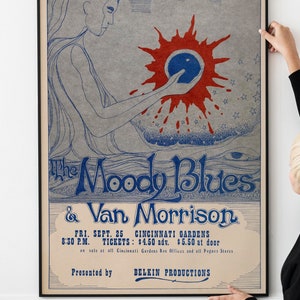 Póster de festival de música psicodélica de los años 70: arte de conciertos vintage, recuerdos musicales retro, decoración de pared clásica