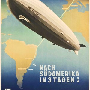 Graf Zeppelin Berlin, 1937 Vintage Deutsches Reise-Plakat PRINTABLE DOWNLOAD Kaufen Sie eins, bekommen Sie eins frei