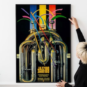 Retro 80s Jazz Festival Poster – Vintage Music Wall Art & Memorabilia Print