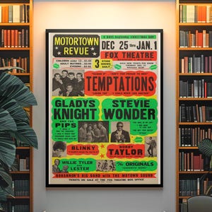 60s Concert Poster – Motortown Revue Classic R&B Music, Soul Legends, Vintage Music Wall Art- PRINTABLE DOWNLOAD