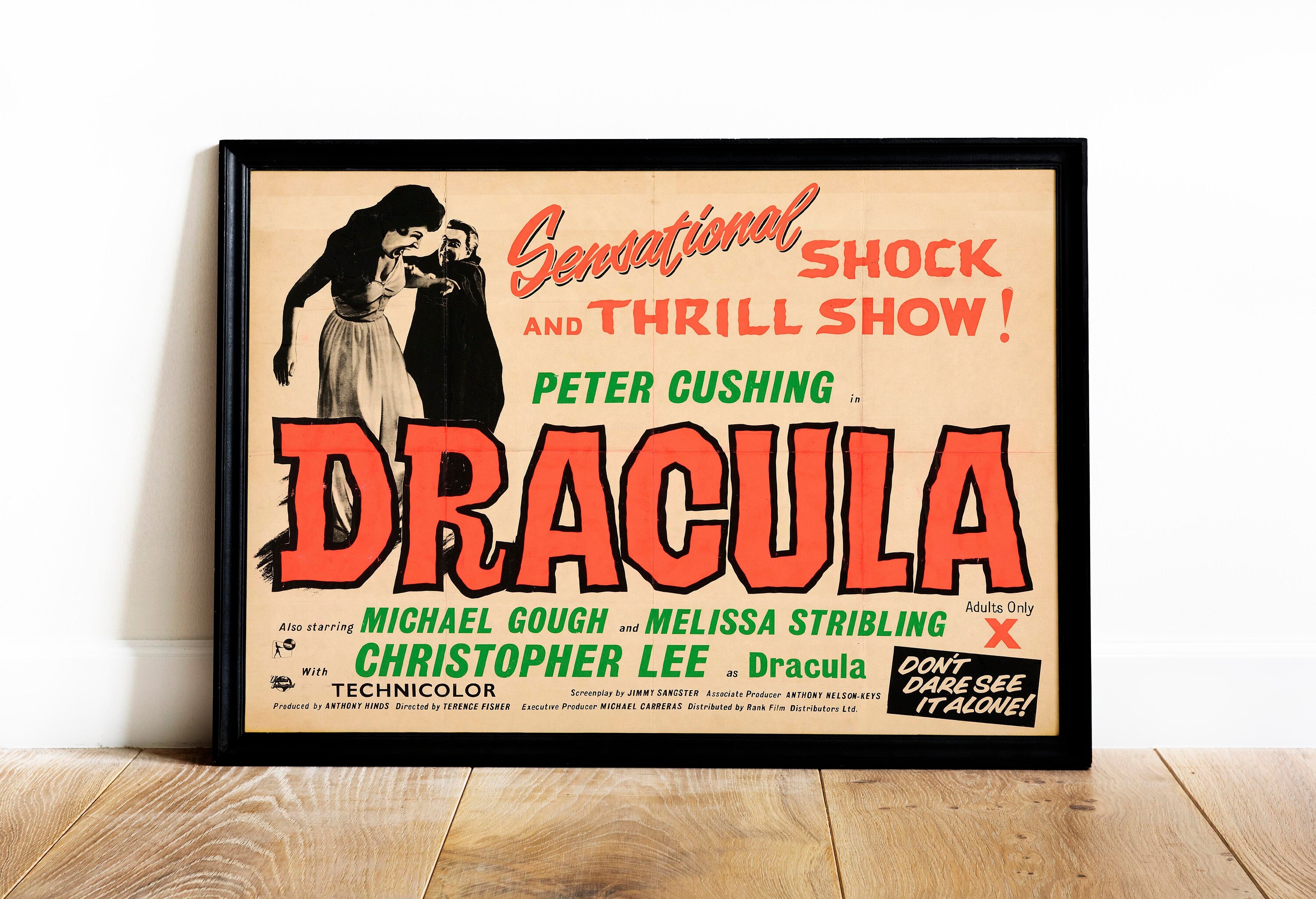 Dracula 1958 Classic Vintage Horror Movie Poster With Christopher Lee ...
