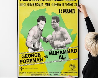 70s Retro Boxing Poster – Classic Heavyweight Bout Print, Vintage