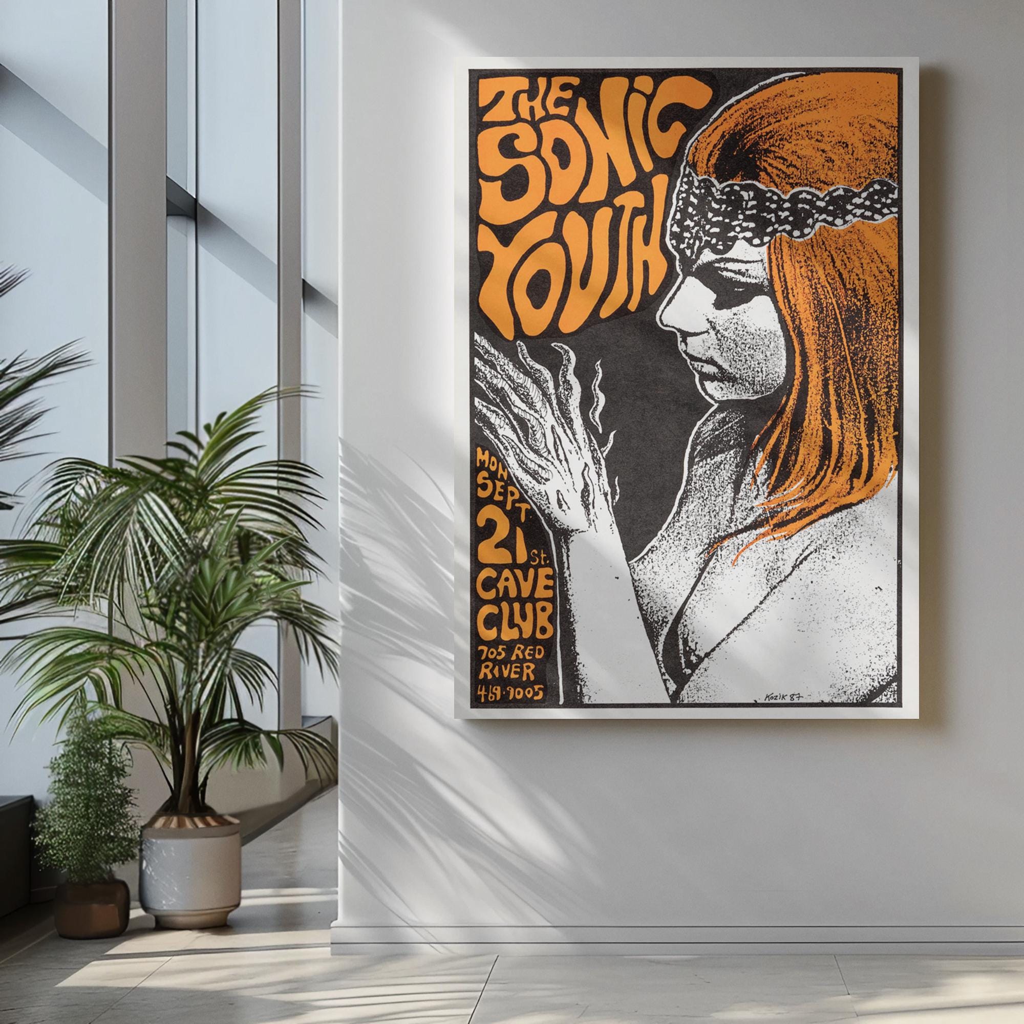 Retro Pop Rock Poster – Vintage 80s New Wave Art for Classic