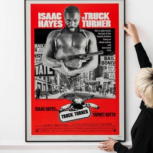 Póster de la película Truck Turner (1974): arte cinematográfico de acción de los años 70, impresión clásica de culto