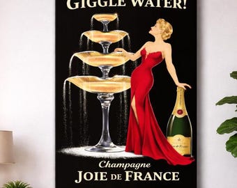 Art Deco Champagne Poster – Vintage Bar Decor Wall Art