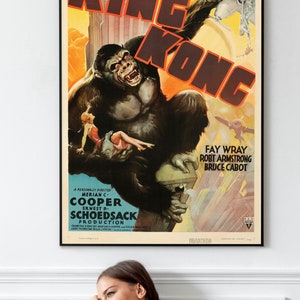 Póster clásico de la película King Kong de 1933 (imprimible, descargable) Compre uno y llévese otro gratis