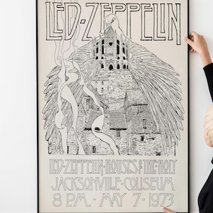 Póster de 3 bandas clásicas de rock de los 70: pósteres vintage de giras de conciertos (descarga imprimible)