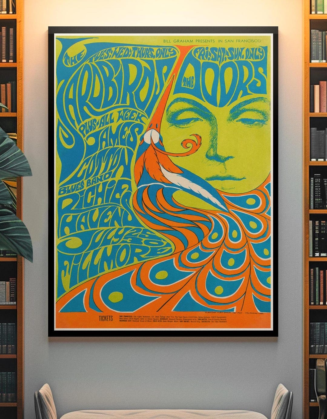 サイケデリックな60年代ロックポスター3枚セット - レトロコンサート