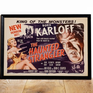 Retro Horror Movie Poster 1950s Classic Scary Film Art Print Vintage classic horror, scary movie, thriller film, 1950s horror