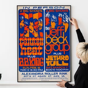 3 carteles psicodélicos vintage de conciertos de los años 60: arte retro de rock and roll, arte mural coleccionable para festivales de música. ¡DESCARGA IMPRIMIBLE!