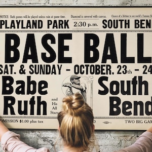 Vintage 1920s Baseball Poster – Retro Sports Artwork, Classic Athletic Print, Antique Baseball Collectible Memorabilia PRINTABLE DOWNLOAD