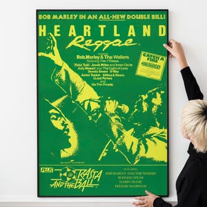 Póster de música jamaiquina vintage: impresión artística retro del festival de reggae de los años 80, decoración clásica rasta, recuerdos coleccionables del festival