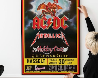 Set of Three Heavy Metal Concert Posters – 1980s Classic Rock