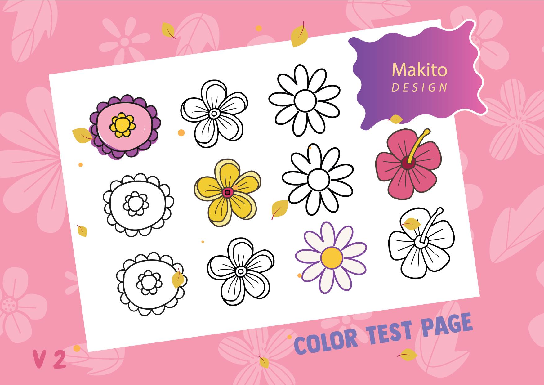 Stress Relief Flowers: Coloring Pages for Adults and Kids, Bold and ...