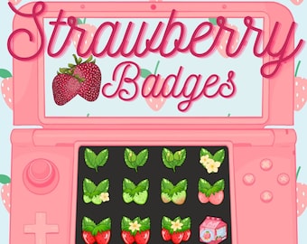Sweet Strawberry Sub Badges For Twitch |Kick |Discord |YouTube