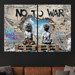 Graffiti Wall Art Living Room Wall Decor, Style of Banksy Graffiti Art Canvas Print Home Decor, Modern Framed Canvas Extra Large Wall Decor.