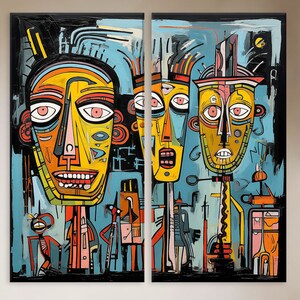 Abstract Face Art Canvas Print Modern Wall Decor, Modern Face Art Framed Canvas Print, Framed Canvas Print Abstract Art Face Wall Decor.