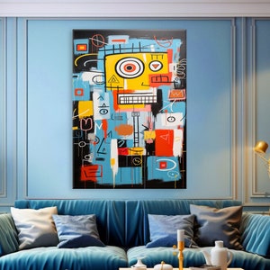 Neo Expressionism Art, Modern Canvas Wall Art Living Room, Contemporary Art, Framed Canvas Print, Extra Large Wall Art