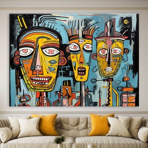 Contemporary Art, Neo Expressionism Canvas Wall Art Living Room, Framed Canvas Print, Extra Large Wall Art, Modern Abstract Art