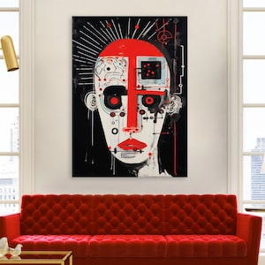 Contemporary Art, Neo Expressionism Canvas Wall Art Living Room, Framed Canvas Print, Extra Large Wall Art, Modern Abstract Art