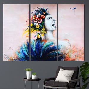 Graffiti Canvas Wall Art Wall Decor, Women Graffiti Street Wall Art Canvas Print, Framed Canvas Print, Extra Large  Canvas Wall Decor.