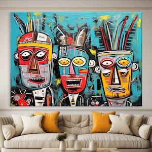 Modern Abstract Art, Neo Expressionism Canvas Wall Art Living Room, Framed Canvas Print, Extra Large Wall Art, Contemporary Art