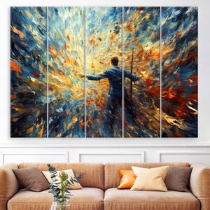 Modern Abstract Art, Contemporary Canvas Wall Art Living Room, Inception Art, Framed Canvas Print, Extra Large Wall Art