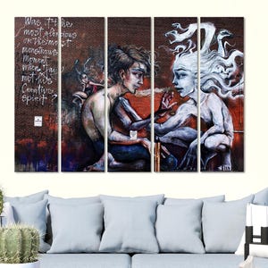 Framed Graffiti Canvas Wall Art Home Decor,  Graffiti Street Wall Art Canvas Print, Framed Canvas Print, Extra Large  Canvas Wall Decor.