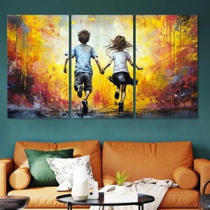 Graffiti Wall Art Living Room Wall Decor, Style of Banksy Graffiti Art Canvas Print Home Decor, Modern Framed Canvas Extra Large Wall Decor.