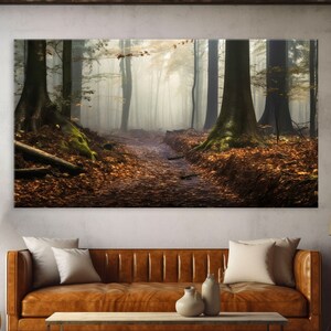 Forest Art Canvas Wall Art Living Room, Landscape Art, Forest Print, Nature Wall Art, Framed Canvas Print, Extra Large Wall Art
