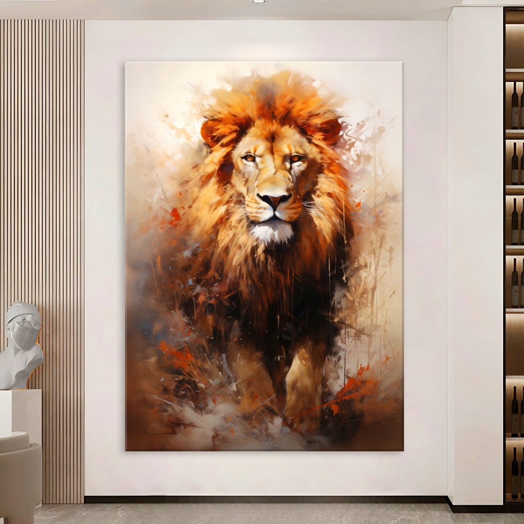 ライオンアート、キャンバスウォールアートリビングルームの動物