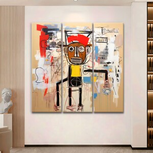 Modern Abstract Art, Neo Expressionism Canvas Wall Art Living Room, Framed Canvas Print, Extra Large Wall Art