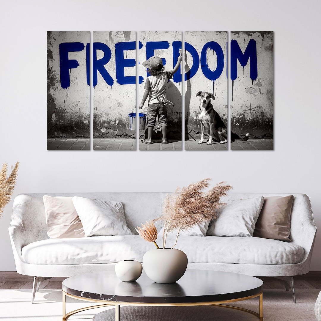 Graffiti Art Freedom Canvas Print Extra Large Living Room Wall Decor ...