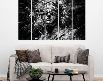 Cuadros modernos de gran tamaño para decoración de pared, lienzos impresos, decoración de sala de estar con cuadros enmarcados, arte en blanco y negro, cuadros extragrandes para pared.
