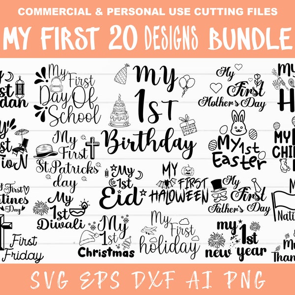 My First Bundle, Baby First Holiday, First Birthday, Svg Bundle, 1st holiday bundle, baby first season, toddler bundle, My First Day