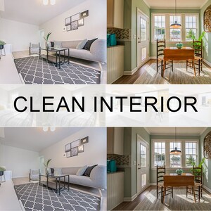 50 + Lightroom Presets indoor real estate, Interior Light Presets, Real Estate Presets, White Indoor Filter, Hdr presets, clean presets