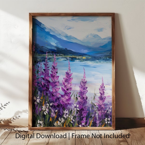Lavender Wall Art | Oil Painting | Lavendulan Art | Purple Floral Art | Botanical Art | Floral Painting || Home Décor | Purple Painting