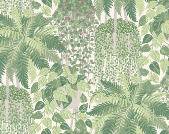 Papier peint botanique vert, papier peint botanique repositionnable, décoration murale auto-adhésive forêt
