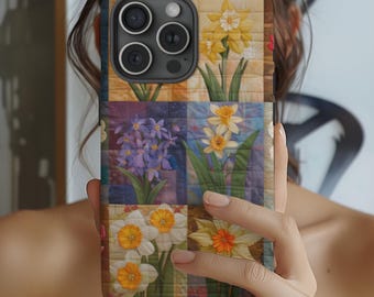 Blommigt lapptäcke Mobilskal: Cottagecore Vårblommor