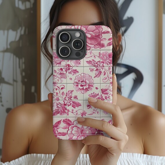 Pink Azulejo Tile Work iPhone Case | Pink Tiles iPhone Case | Portuguese Azulejo | Coquette iPhone Case | Unique Gifts | Girly iPhone Case