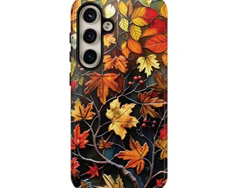 Autumn Leaves Stained Glass iPhone Case: Fall Lover Mobile Cover